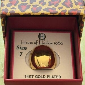 House of Harlow 1960 Gold Statement Ring